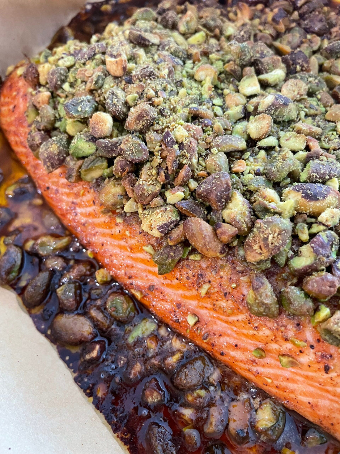 Salmon with pistachio crust