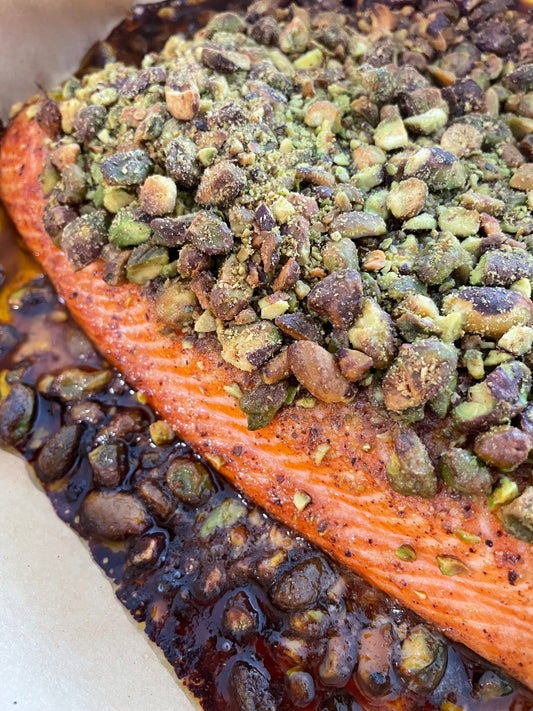 Salmon with pistachio crust