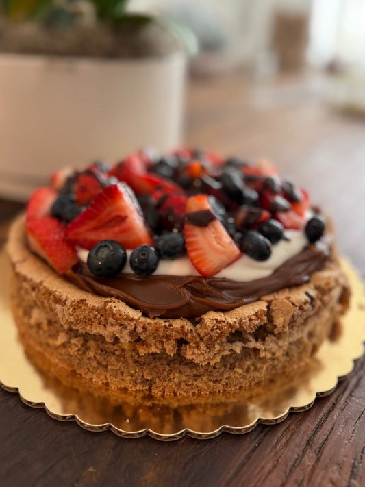 Flourless Walnut dulce de leche cake