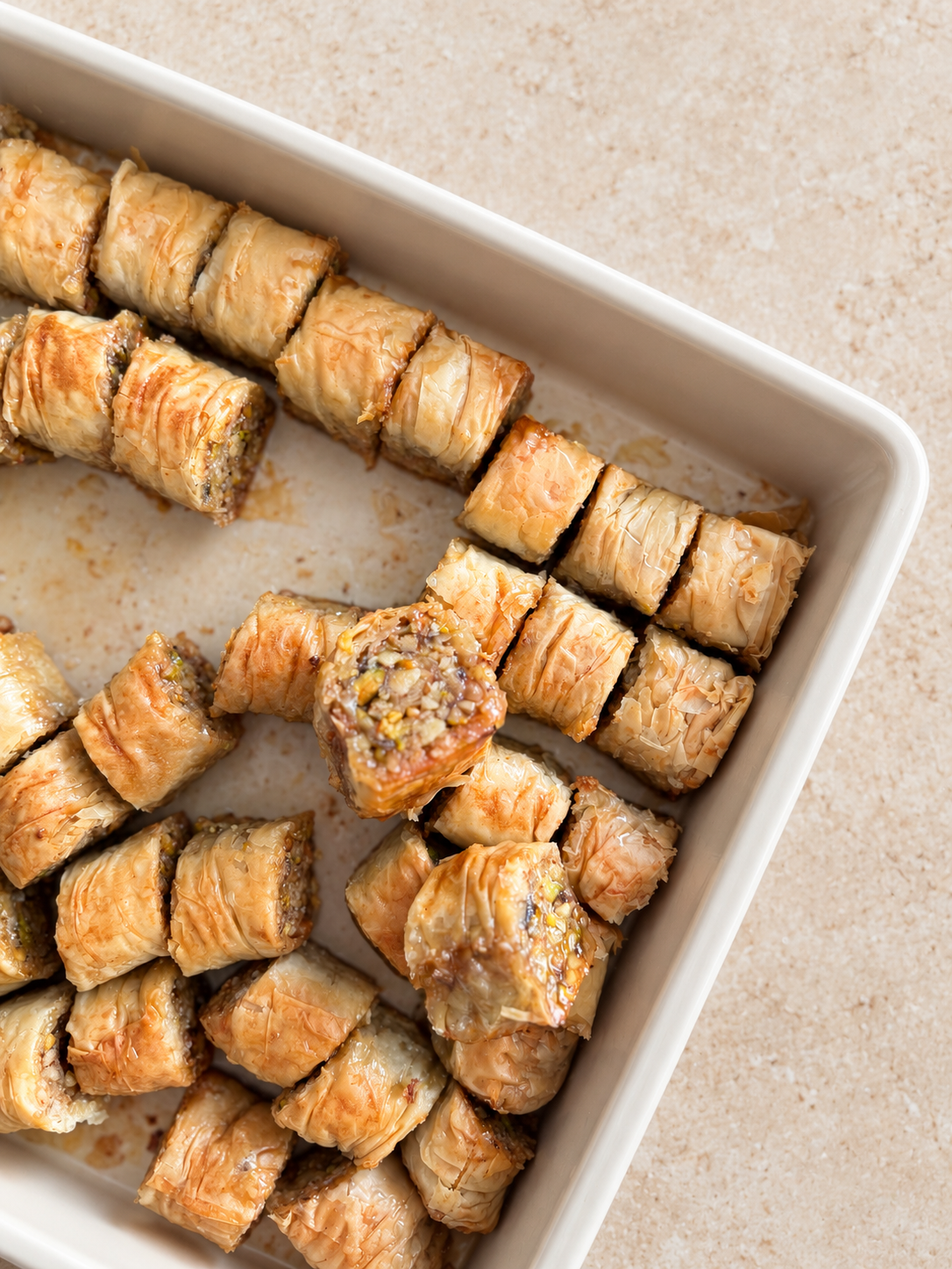 Pistachio & Walnut Baklava Rolls